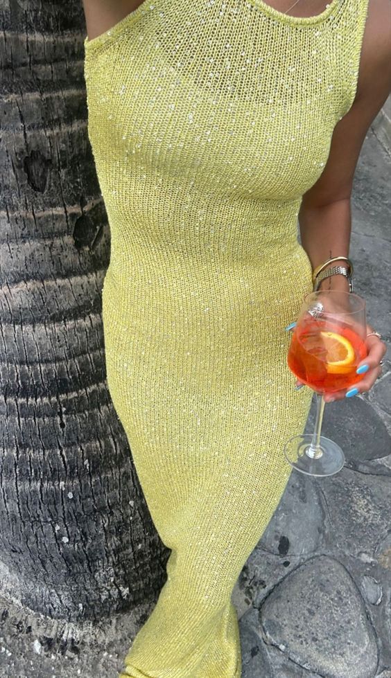 Kara | Knit Luminous Maxi Dress