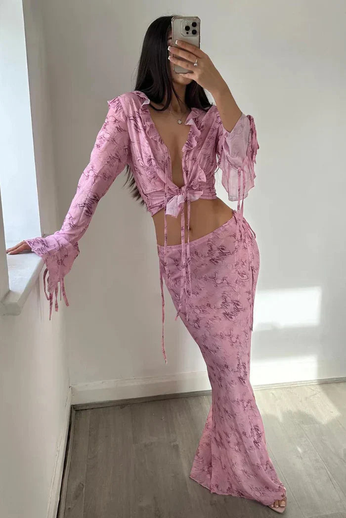 Marigold | Sheer Tie-Front Sets