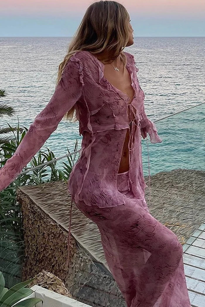 Marigold | Sheer Tie-Front Sets