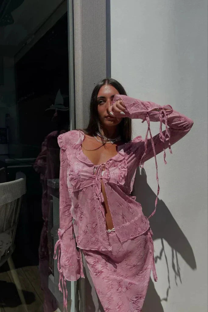 Marigold | Sheer Tie-Front Sets