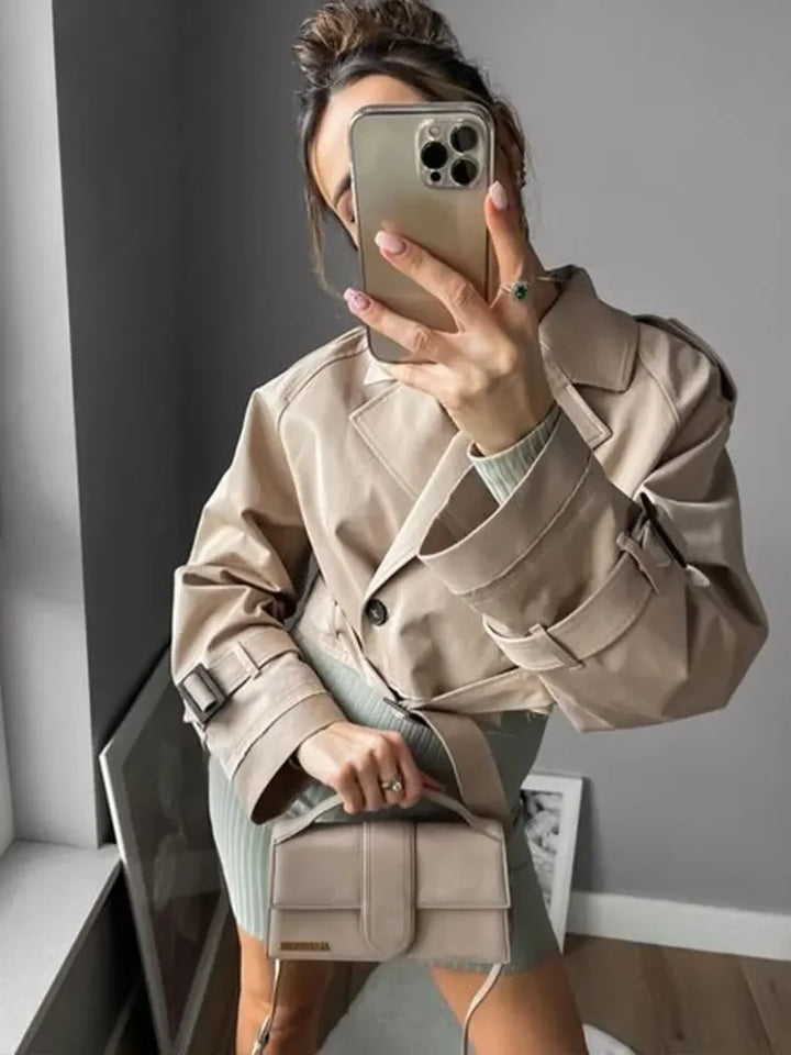 Celeste | Cropped Trench Coat