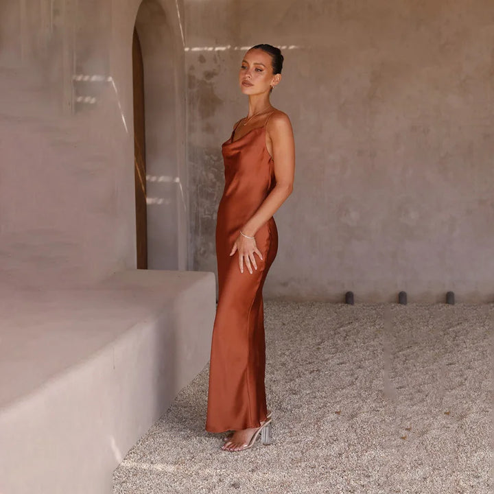 Adeline| Cowl Neck Radiant Gown