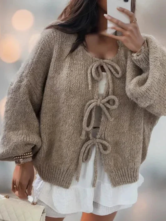 Sofia | Bow Knitted Cardigan