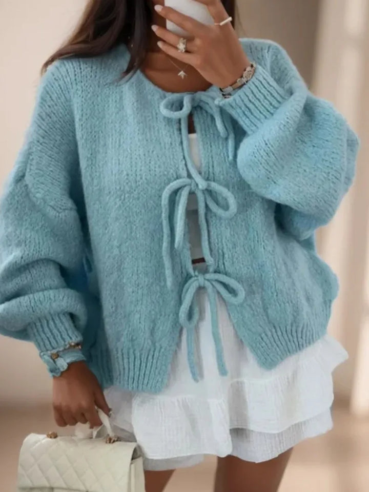 Sofia | Bow Knitted Cardigan
