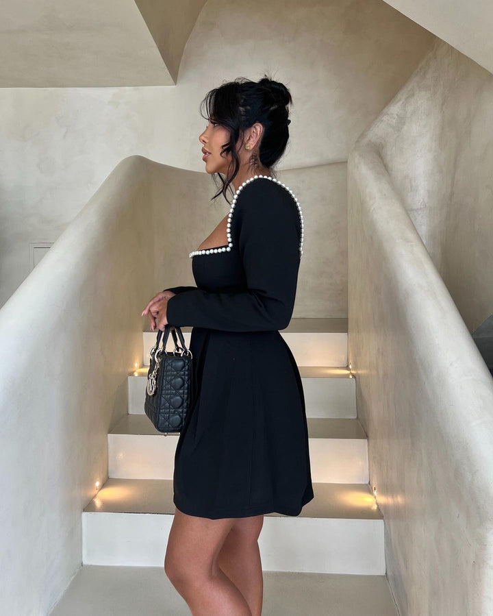 Gytha | Elegant Pearl-Trimmed Dress