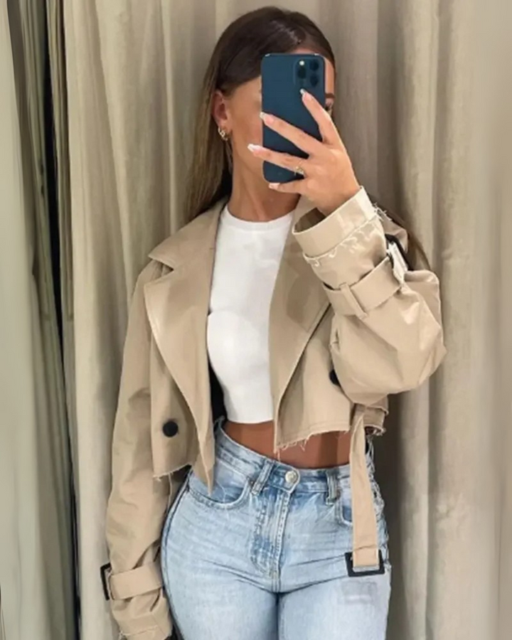 Celeste | Cropped Trench Coat