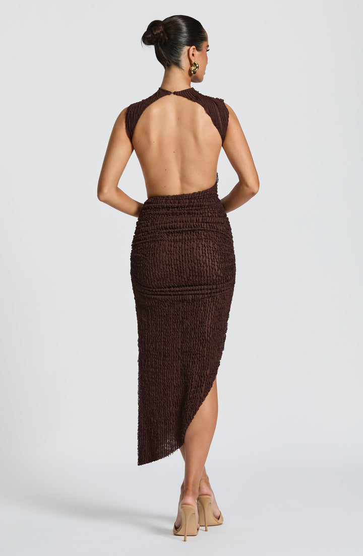 Celia Midi Dress - Plum Brown